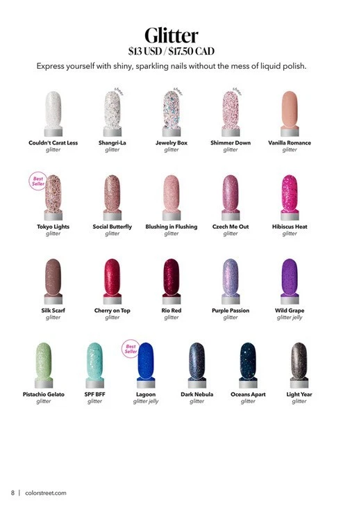 Tiras de esmalte de uñas seco Color Street ColorStreet sólido brillo NUEVO EN PAQUETE Foto 1 de 1