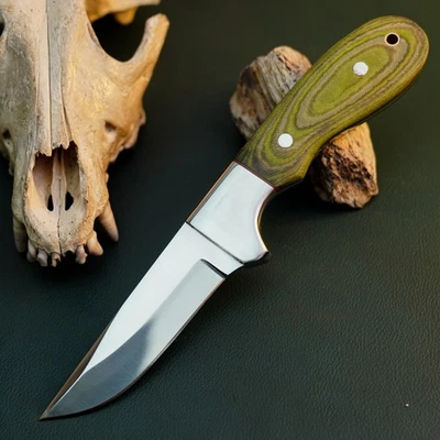 Cuchillo Damasco/Acero 8.8" Listo para Regalo Full Tang Hunt it Hunt + Funda de Cuero Foto 1 de 4