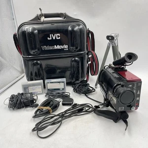 JVC Videomovie GR-C7E VHS-C Camcorder Black & Red HQ Auto Focus UNTESTED - Picture 1 of 24