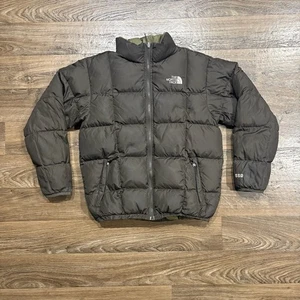 Y2K The North Face 550 Puffer Jacket Black Down Insulated Coat Reversible Small - Bild 1 von 14