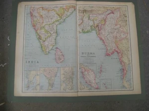 100% ORIGINAL LARGE SOUTH INDIA BURMA MAP BY GEORGE PHILIP 1903 VGC SINGAPORE - Picture 1 of 1