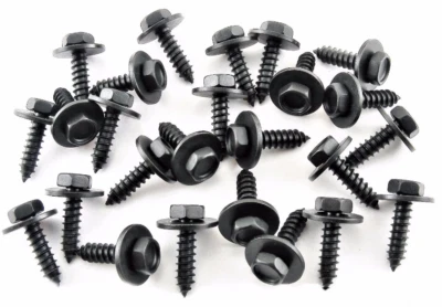 Tornillos de ajuste negros GM - M4,2 x 16 mm de largo - 7 mm hexagonal - arandela de 12 mm - 25 tornillos - #223 Foto 1 de 3