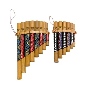 Bamboo Pan Pipe Flute Dot Painted - Various Sizes Instrument Handmade Fair Trade - Picture 1 of 1
