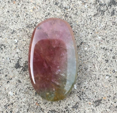 Natural bio color tourmaline cabochon gemstone amazing good oval 25.60 carat - Image 1 of 4