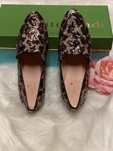 Kate Spade Caty Halbschuh Leopardendruck Pailletten Katze Halbschuh Kleid Schuhe 5 - Bild 1 von 10