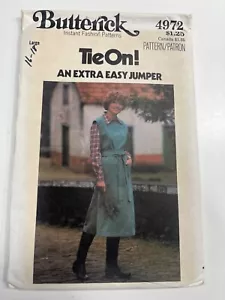 Butterick 4972 Vintage patrón de costura mujer talla Lg 16/18 TIE ON JUMPER sin cortar - Imagen 1 de 6