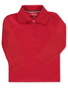 French Toast Little Girls’ Toddler L/S Fitted Knit Polo With Picot Collar (Sizes - Picture 1 of 4