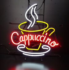 Coffee Open Cappuccino Neon Light Sign 20"x16" Lamp Glass Decor Space Hanging