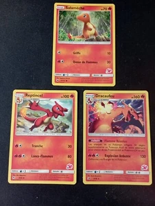 Lot 3 cartes Pokémon -Salamèche, Reptincel et Dracaufeu 3/70 Académie de Combat - Foto 1 di 2