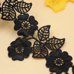 Flor Encaje Cinta Floral Hojas Recorte de Tela Por Yardas para Fiesta Vestido - Imagen 1 de 6