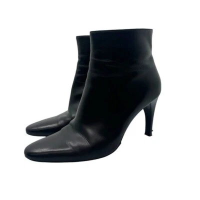 Botines Bally para mujer 8,5 M cuero negro tacón de aguja clásicos vintage Italia Foto 1 de 4