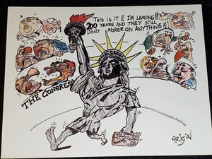 Statue of Liberty is coming to Miami, Satiric congress by Liz Wensjoe postcard - Picture 1 of 2