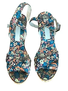 Marc Jacobs Size 38 (US 7/7.5) Floral Wicker Rattan Wedge Gladiator Sandals - Picture 1 of 8