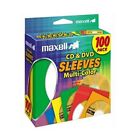 Maxell 190132 Multi-Color CD & DVD Sleeve Paper & Plastic Assorted Color 100 Pk