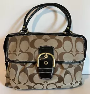 Coach, Large Brown Business Signature with buckle Shoulder Bag, preowned - Picture 1 of 17