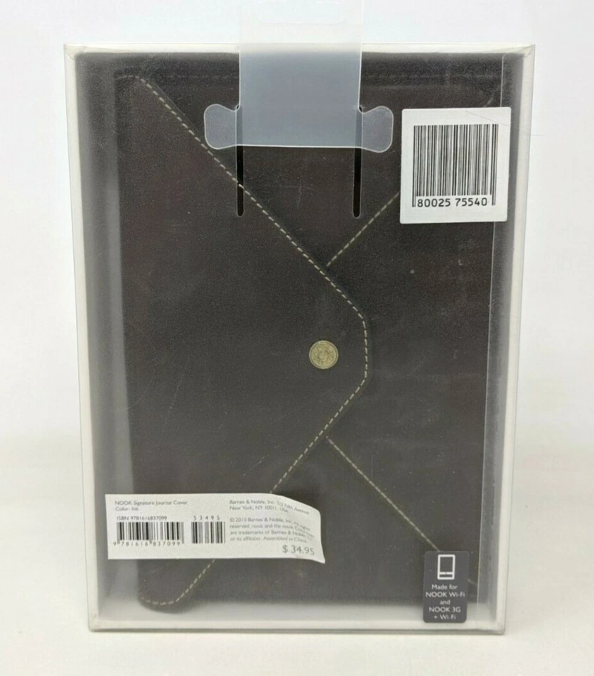 New Barnes & Noble Nook WiFi 3G 8" Signature Journal Cover Color Ink Brown TT20 - Image 1 of 4