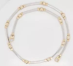 14k Two Tone Gold Choker Necklace Chain 16" - Picture 1 of 8