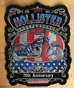 Großer Biker 70th  Hollister 2017 California Aufnäher Back Patch Rückenaufnäher - Bild 1 von 2