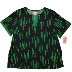 Koi Scrub Top Ella 270PR-GBM Geo Bamboo - Picture 1 of 5