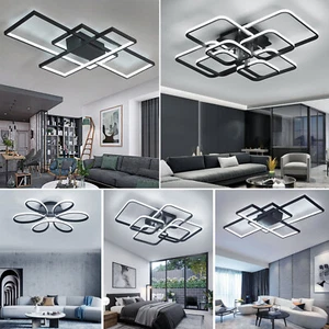 Modern Ceiling Light Lamp Square/Ring LED Chandelier Lights Living Dining Room c - Picture 1 of 59