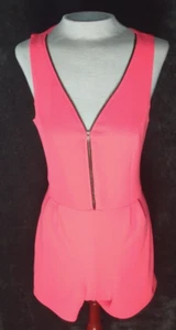 B Famous USA Pink Romper Size Medium Shorts Sleeveless Zip Up - Bild 1 von 10