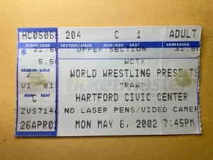 WWF Ticket Stub 2002 RAW WWE Name Change Day Stone Cold Flair NWO - Bild 1 von 2