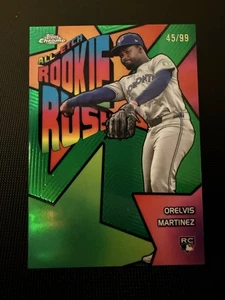 2025 Topps Chrome All-Etch Rookie Rush - Orelvis Martinez -Green /99 - Blue Jays - Picture 1 of 3