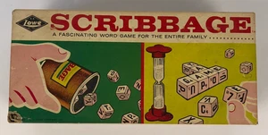 Gioco di parole vintage 1963 Lowe Scribbage per tutta la famiglia completo - Foto 1 di 6