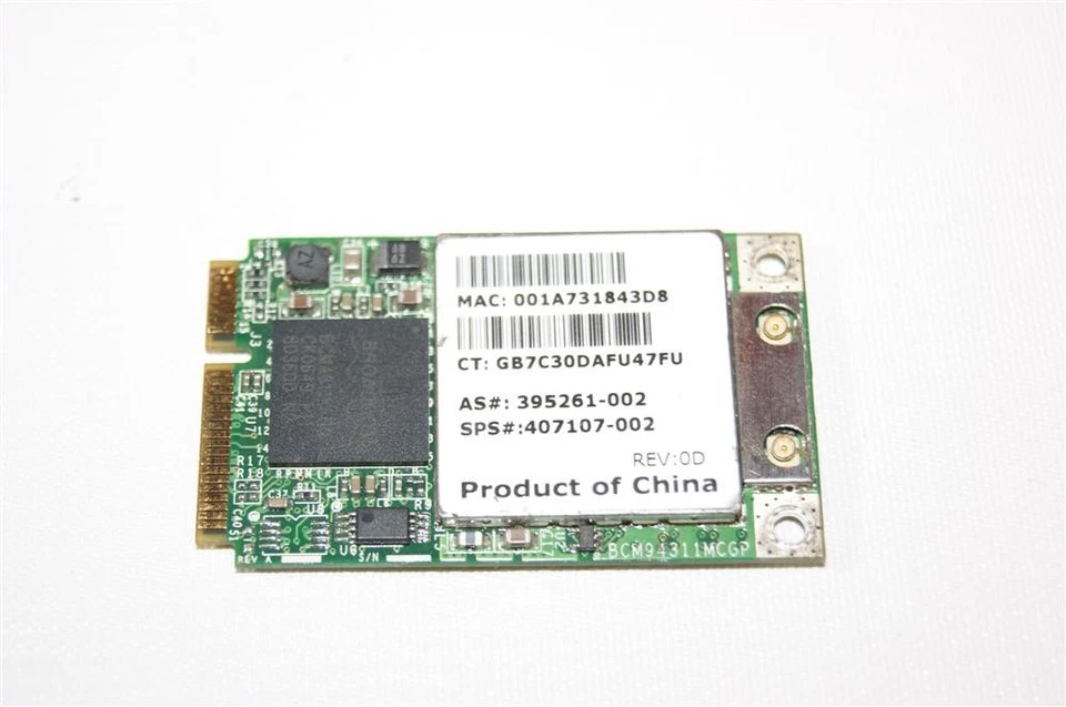 HP Broadcom WLAN Karte WiFi Modul fullsize BCM94311MCG 407107-002 #2110.088 - Bild 1 von 1