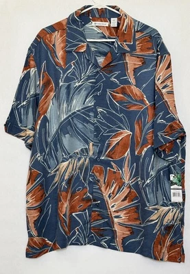 全新 Cubavera 男式衬衫 加大印花 热带草图 XXL — 第 1/4 张图片
