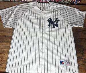 Vintage Russel Athletic New York Yankees Pinstripe Jersey MLB White Blank Size L - Picture 1 of 7