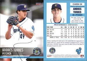 Andres Torres 2017 Choice Everett AquaSox #26 RC Card FREE SHIP *AutographDen* - Picture 1 of 1