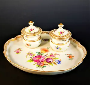 SUPERB MID 19th. CENTURY FRENCH PORCELAIN INK STAND - Picture 1 of 13