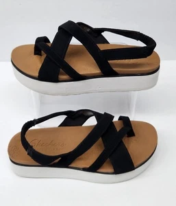 Sandalias SKECHERS Luxe de espuma para mujer talla 6M negras con tanga sin cordones 33244 - Imagen 1 de 10