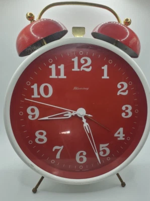 BIG Vintage WIND Up Alarm Clock Red Blessing West Germany Not working Just Cool - Image 1 of 4