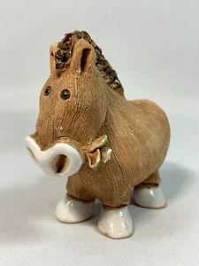 Artesania Rinconada Donkey Mule Horse With Flower Figurine Vintage Retired - Picture 1 of 7