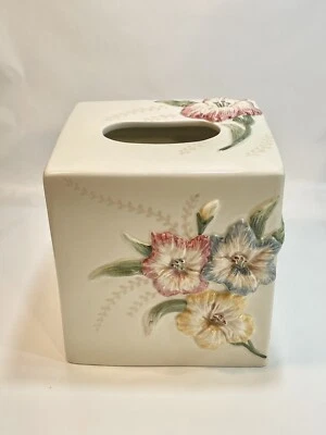 🌺Caja Cubierta Pañuelo Cerámico Floral Patrón Bacova Chelsea 3D Foto 1 de 4