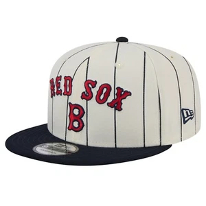 Men's New Era White Boston Red Sox Jersey Pinstripe 9FIFTY Snapback Hat - Picture 1 of 6
