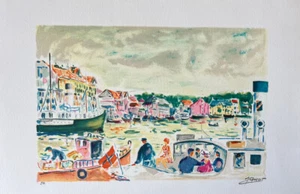 Jean-Claude Picot - Les Bateaux. Handsignierte Lithographie, EA, ca. Größe: 11x17 - Bild 1 von 4