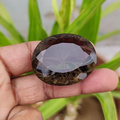 Piedra preciosa suelta de cuarzo ahumado marrón natural de 140 quilates certificada para aliviar el estrés Foto 1 de 4