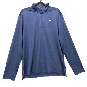 Reebok Men’s XL Long Sleeve Pullover Quarter Zip Training Sweatshirt Blue - Picture 1 of 14