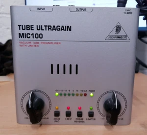 Behringer Tube Ultragain MIC100 Vacuum Tube Preamplifier, No Power Adapter - Picture 1 of 3