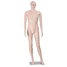 Goplus Male Mannequin Plastic Realistic Display Head Turns Dress Form w/ Base