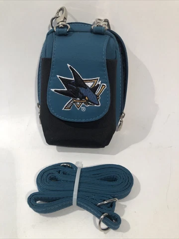 San Jose Sharks NHL Teal Mini Wallet / Purse / Camera Case With Shoulder Strap Cover
