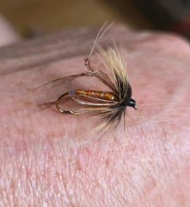 BROWN HOPPER FLY FISHING DRY TROUT FLIES SIZE 10 DEADLY - Picture 1 of 3
