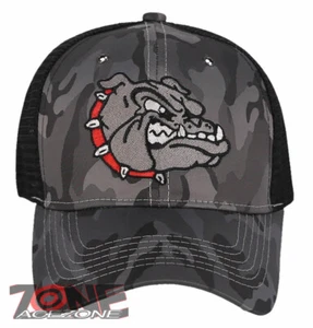 ¡NUEVO! GORRA DE BÉISBOL GORRA DE MALLA BULLDOG HEAD CAMIONERO SNAPBACK GRIS CAMUFLAJE - Imagen 1 de 4