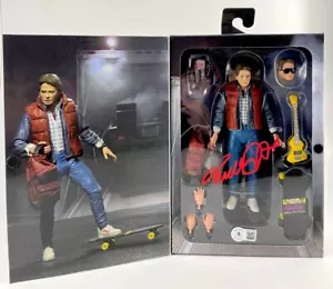 Michael J. Fox signiert zurück in die Zukunft Marty McFly NECA Figur BTTF BAS COA - Bild 1 von 6