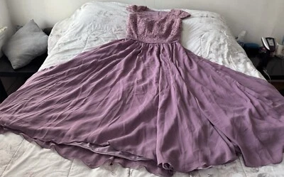 Vestido de Dama de honor Vivienne Atelier Lavanda Encaje Maxi Vestido de Baile de graduación, L Foto 1 de 4