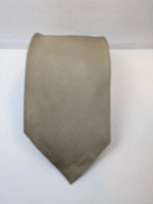 Gucci Neck Tie Bronze Tone on Tone Diagonal Pattern Made in Italy 100% Silk 58" - Image 1 of 4