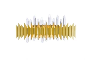 Satin Gold Seven Light Wall Sconce from the Cityscape Collection - Picture 1 of 2
